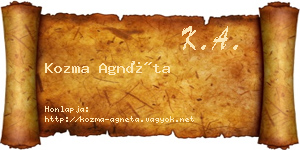 Kozma Agnéta névjegykártya