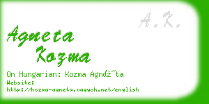 agneta kozma business card